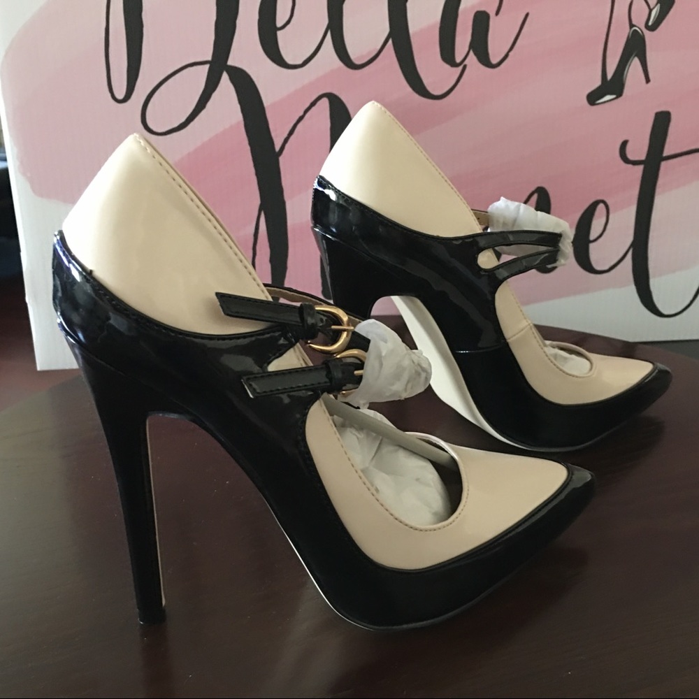 Lucella Black & Cream Mary Jane’s w/5 inch heel!